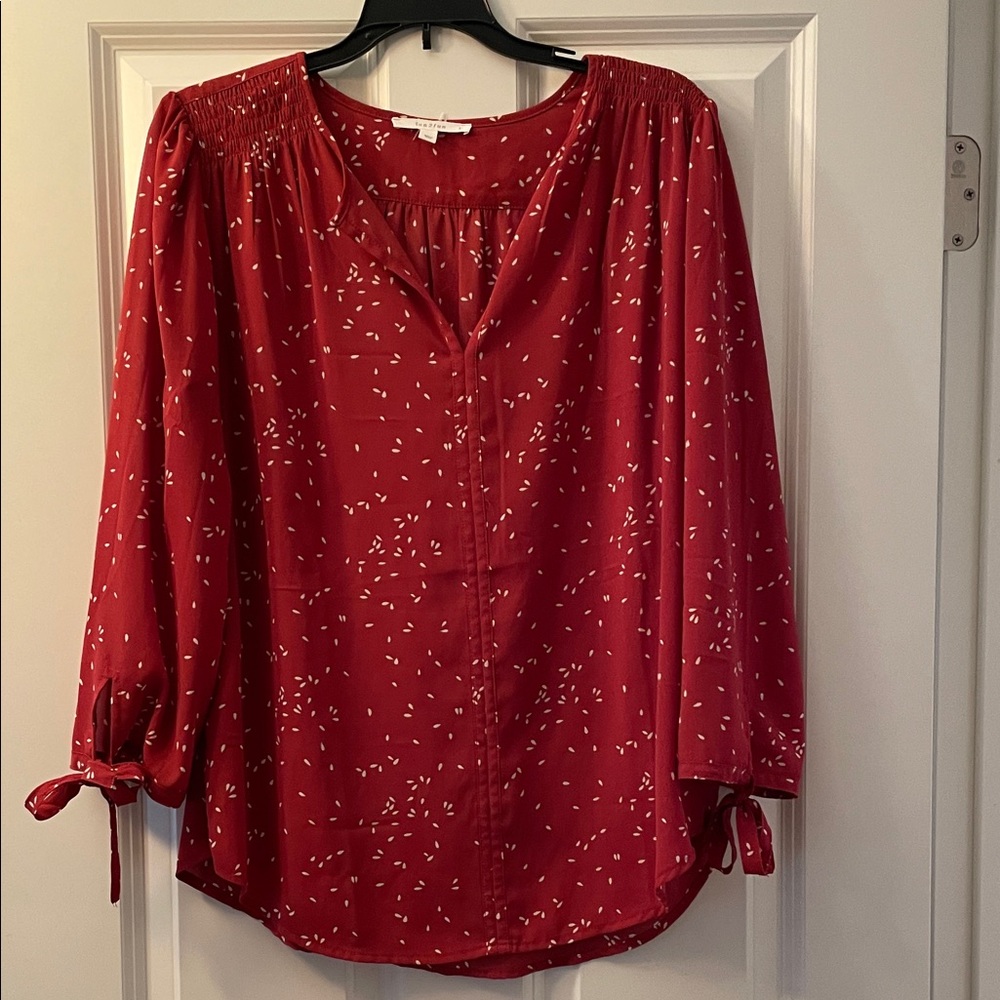 Women's Printed Tie-Cuff Blouse